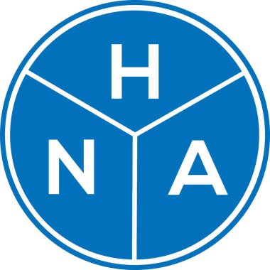 Beyaz arka planda HNA harf logosu tasarımı. HNA yaratıcı harf logosu konsepti. HNA harf tasarımı.
