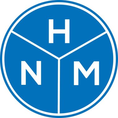 Beyaz arka planda HNM harf logosu tasarımı. HNM yaratıcı harflerin baş harfleri logo kavramı. HNM harf tasarımı.