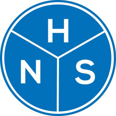 Beyaz arka planda HNS harf logosu tasarımı. HNS yaratıcı harflerin baş harfleri logo kavramı. HNS harf tasarımı.