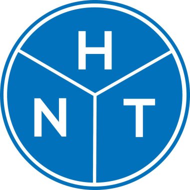 Beyaz arka planda HNT harf logosu tasarımı. HNT yaratıcı harf logosu konsepti. HNT harf tasarımı.