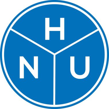 Beyaz arka planda HNU harf logosu tasarımı. HNU yaratıcı harf logosu konsepti. HNU harf tasarımı.