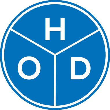 Beyaz arka planda HOD harf logosu tasarımı. HOD yaratıcı harflerin baş harfleri logo konsepti. HOD harf tasarımı.