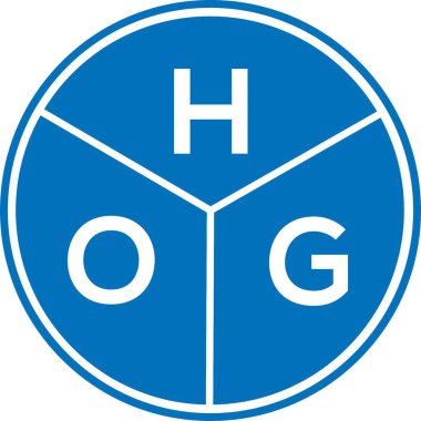 Beyaz arkaplanda HOG harfi logo tasarımı. HOG yaratıcı harflerin baş harfleri logo kavramı. HOG harf tasarımı.