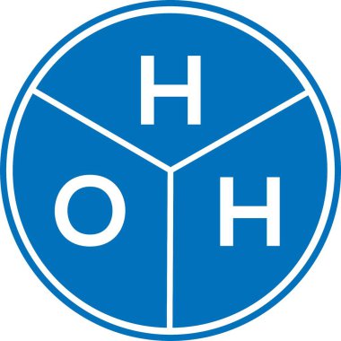 Beyaz arka planda HOH harf logosu tasarımı. Yaratıcı harflerin baş harfleri logo konsepti. HOH harf tasarımı.