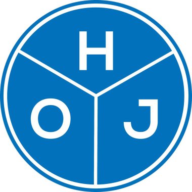 Beyaz arka planda HOJ harfi logo tasarımı. HOJ yaratıcı harflerin baş harfleri logo kavramı. HOJ harf tasarımı.