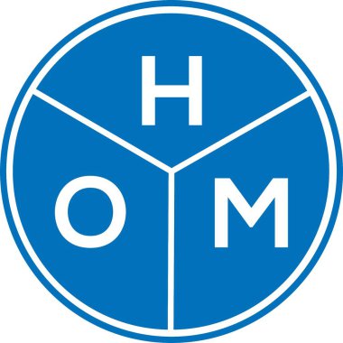 Beyaz arka planda HOM harf logosu tasarımı. Ev kreatifi harf logosu konsepti. HOM harf tasarımı.
