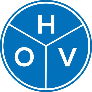 Beyaz arkaplanda HOV harf logosu tasarımı. HOV yaratıcı harflerin baş harfleri logo kavramı. HOV harf tasarımı.
