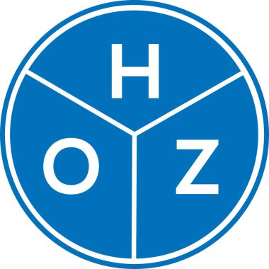Beyaz arka planda HOZ harfi logo tasarımı. HOZ yaratıcı harflerin baş harfleri logo kavramı. HOZ harf tasarımı.