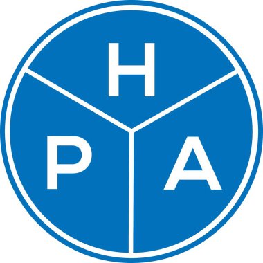 Beyaz arka planda HPA harf logosu tasarımı. HPA yaratıcı harflerin baş harfleri logo kavramı. HPA harf tasarımı.