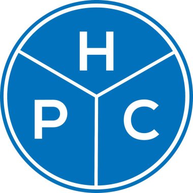 Beyaz arka planda HPC harf logosu tasarımı. HPC yaratıcı harflerin baş harfleri logo kavramı. HPC harf tasarımı.