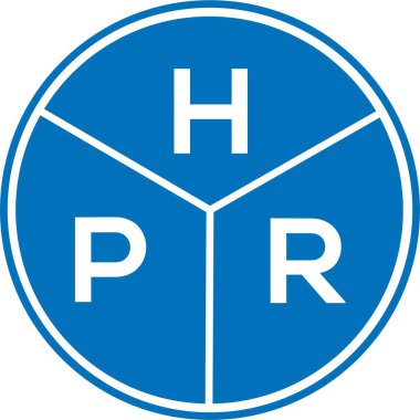Beyaz arka planda HPR mektup logosu tasarımı. HPR yaratıcı harflerin baş harfleri logo kavramı. HPR harf tasarımı.