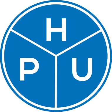 Beyaz arka planda HPU harf logosu tasarımı. HPU yaratıcı harflerin baş harfleri logo kavramı. HPU harf tasarımı.