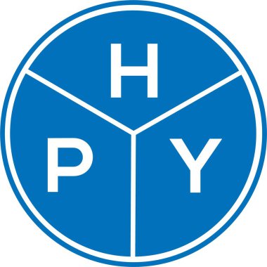 Beyaz arka planda HPY harf logosu tasarımı. HPY yaratıcı harflerin baş harfleri logo kavramı. HPY harf tasarımı.