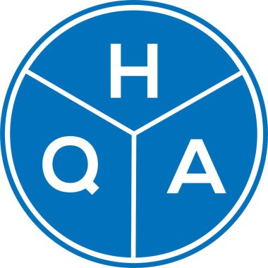 Beyaz arka planda HQA harf logosu tasarımı. HQA yaratıcı harflerin baş harfleri logo kavramı. HQA harf tasarımı.