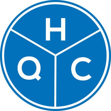 Beyaz arka planda HQC harf logosu tasarımı. HQC yaratıcı harflerin baş harfleri logo kavramı. HQC harf tasarımı.