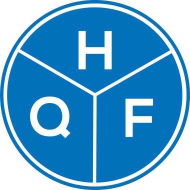 Beyaz arkaplanda HQF harf logosu tasarımı. HQF yaratıcı harflerin baş harfleri logo kavramı. HQF harf tasarımı.