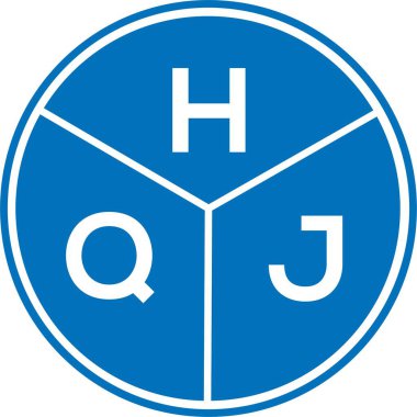 Beyaz arka planda HQJ harf logosu tasarımı. HQJ yaratıcı harflerin baş harfleri logo kavramı. HQJ harf tasarımı.
