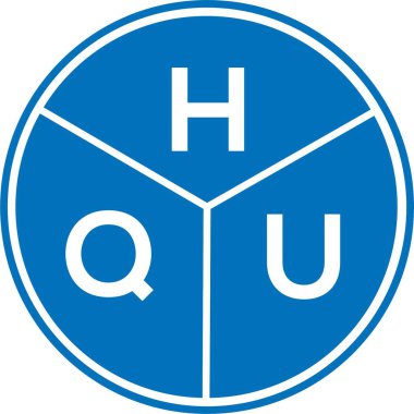 Beyaz arka planda HQU harf logosu tasarımı. HQU yaratıcı harf logosu konsepti. HQU harf tasarımı.