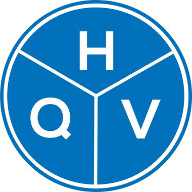 Beyaz arkaplanda HQV harf logosu tasarımı. HQV yaratıcı harflerin baş harfleri logo kavramı. HQV harf tasarımı.