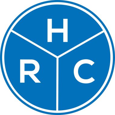 Beyaz arka planda HRC harf logosu tasarımı. HRC yaratıcı harflerin baş harfleri logo kavramı. HRC harf tasarımı.