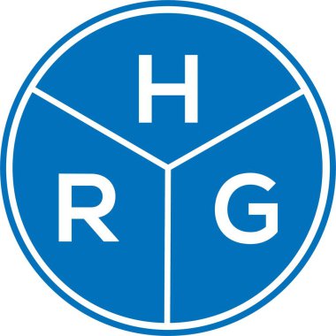 Beyaz arka planda HRG harf logosu tasarımı. HRG yaratıcı harflerin baş harfleri logo kavramı. HRG harf tasarımı.
