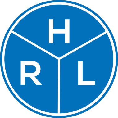 Beyaz arka planda HRL harf logosu tasarımı. HRL yaratıcı harflerin baş harfleri logo kavramı. HRL harf tasarımı.