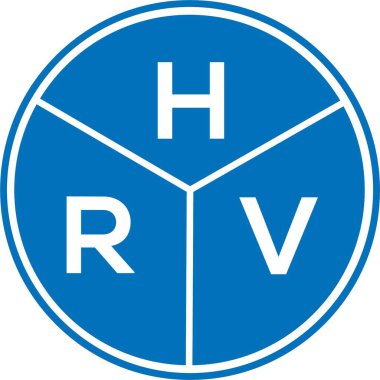 Beyaz arka planda HRV harf logosu tasarımı. HRV yaratıcı harflerin baş harfleri logo kavramı. HRV harf tasarımı.