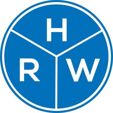 Beyaz arka planda HRW harf logosu tasarımı. HRW yaratıcı harflerin baş harfleri logo kavramı. HRW harf tasarımı.