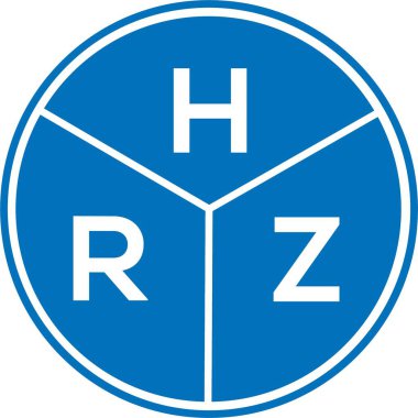 Beyaz arka planda HRZ harf logosu tasarımı. HRZ yaratıcı harflerin baş harfleri logo kavramı. HRZ harf tasarımı.