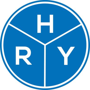 Beyaz arka planda HRY harf logosu tasarımı. Yaratıcı harflerin baş harfleri logo konsepti. HRY harf tasarımı.