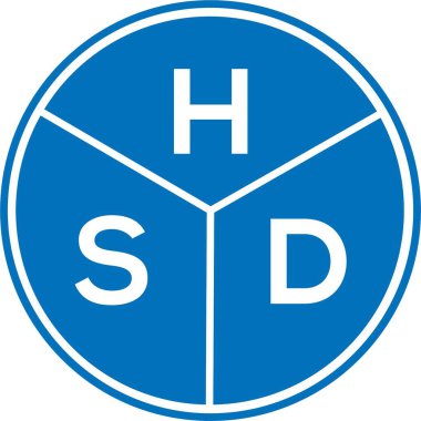 Beyaz arka planda HSD harf logosu tasarımı. HSD yaratıcı harflerin baş harfleri logo kavramı. HSD harf tasarımı.
