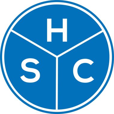 Beyaz arka planda HSC harf logosu tasarımı. HSC yaratıcı harflerin baş harfleri logo kavramı. HSC harf tasarımı.