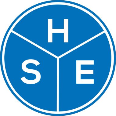 Beyaz arka planda HSE harf logosu tasarımı. HSE yaratıcı harflerin baş harfleri logo kavramı. HSE harf tasarımı.