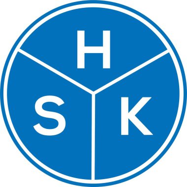 Beyaz arkaplanda HSK harf logosu tasarımı. HSK yaratıcı harflerin baş harfleri logo kavramı. HSK harf tasarımı.