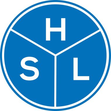 Beyaz arkaplanda HSL harf logosu tasarımı. HSL yaratıcı harflerin baş harfleri logo kavramı. HSL harf tasarımı.