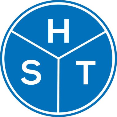 Beyaz arka planda HST harfi logo tasarımı. HST yaratıcı harflerin baş harfleri logo kavramı. HST harf tasarımı.