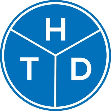 Beyaz arka planda HTD harf logosu tasarımı. HTD yaratıcı harflerin baş harfleri logo kavramı. HTD harf tasarımı.
