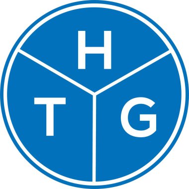 Beyaz arka planda HTG harf logosu tasarımı. HTG yaratıcı harflerin baş harfleri logo kavramı. HTG harf tasarımı.