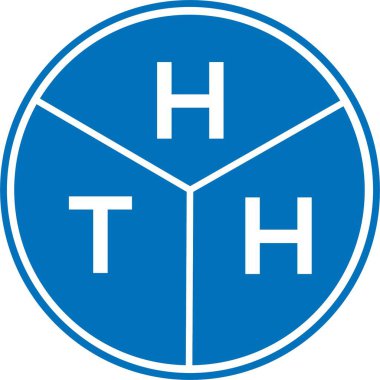 Beyaz arkaplanda HTH harfli logo tasarımı. Yaratıcı harflerin baş harfleri logo konsepti. HTH harf tasarımı.