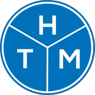 Beyaz arkaplanda HTM harf logosu tasarımı. HTM yaratıcı harflerin baş harfleri logo kavramı. HTM harf tasarımı.