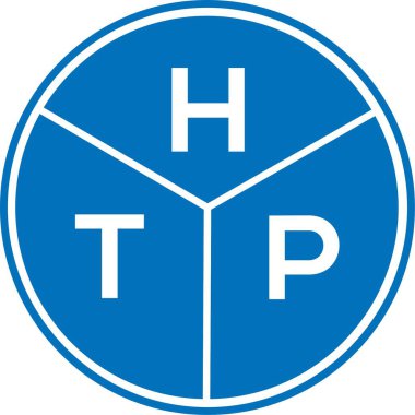 Beyaz arkaplanda HTP harf logosu tasarımı. HTP yaratıcı harflerin baş harfleri logo kavramı. HTP harf tasarımı.