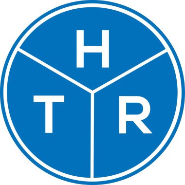 Beyaz arka planda HTR harf logosu tasarımı. HTR yaratıcı harflerin baş harfleri logo kavramı. HTR harf tasarımı.