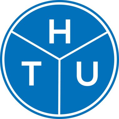 Beyaz arka planda HTU harf logosu tasarımı. HTU yaratıcı harflerin baş harfleri logo kavramı. HTU harf tasarımı.