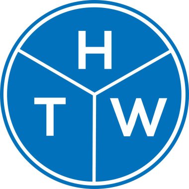 Beyaz arka planda HTW harf logosu tasarımı. HTW yaratıcı harflerin baş harfleri logo kavramı. HTW harf tasarımı.