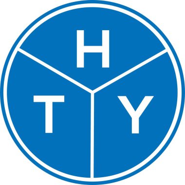Beyaz arka planda HTY harf logosu tasarımı. HTY yaratıcı harflerin baş harfleri logo kavramı. HTY harf tasarımı.