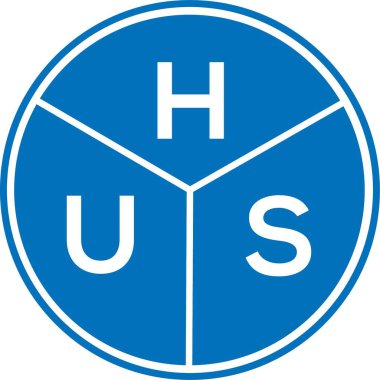Beyaz arka planda HUS harfli logo tasarımı. HUS yaratıcı harfler logosu konsepti. HUS harf tasarımı.
