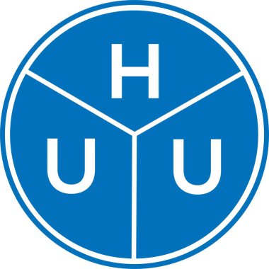 Beyaz arka planda HUU harf logosu tasarımı. HUU yaratıcı harf logosu konsepti. HUU harf tasarımı.