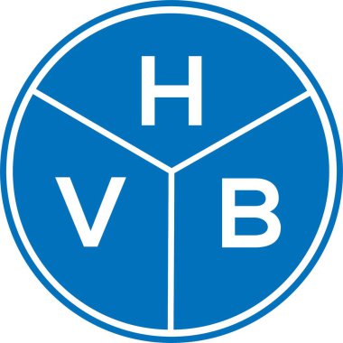 Beyaz arka planda HVB harf logosu tasarımı. HVB yaratıcı harflerin baş harfleri logo kavramı. HVB harf tasarımı.