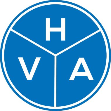 Beyaz arka planda HVA harf logosu tasarımı. HVA yaratıcı harf logosu konsepti. HVA harf tasarımı.