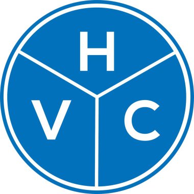 Beyaz arka planda HVC harf logosu tasarımı. HVC yaratıcı harflerin baş harfleri logo kavramı. HVC harf tasarımı.